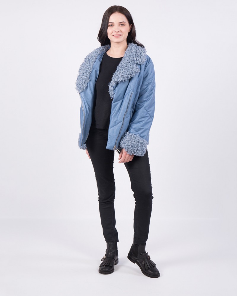 Куртка-косуха голубого цвета ALVO - купить в интернет-магазине МОДА 365