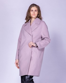 Розовое пальто из ткани "гусиная лапка"