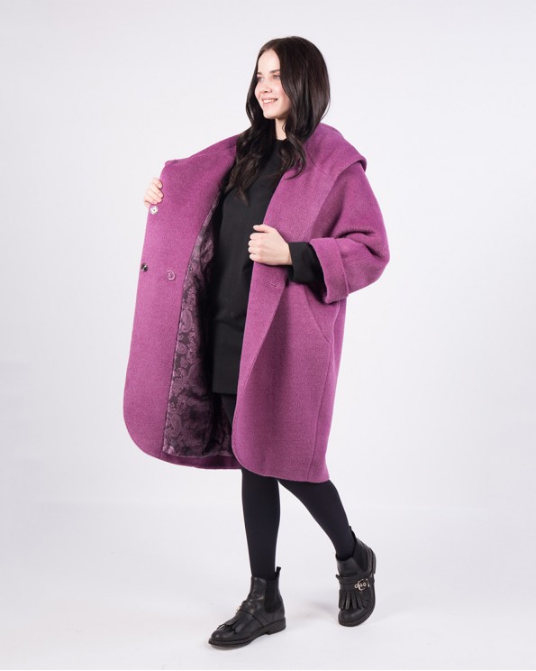 Сиреневое пальто ALVO из альпака