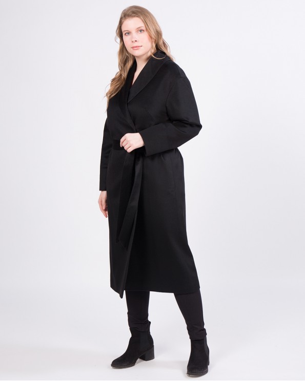 Кашемировое пальто черного цвета