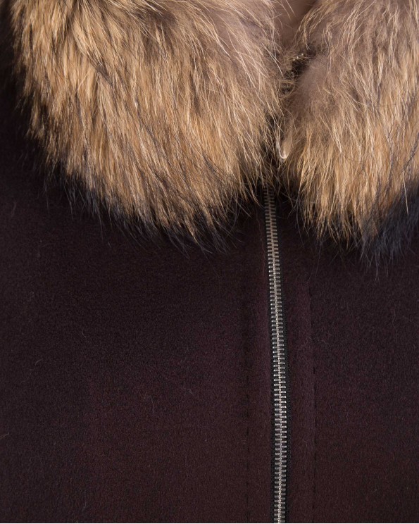 Утепленное пальто с мехом ALVO