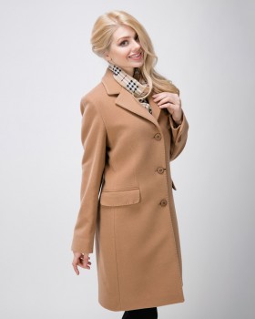 Бежевое классическое пальто для женщин