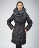 Женское пальто пуховик с чернобуркой