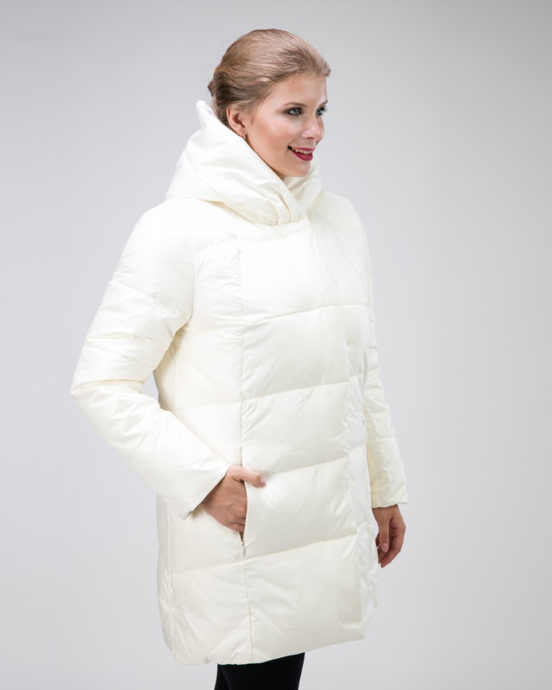 Белая зимняя куртка женская на тинсулейте -  в интернет магазине .