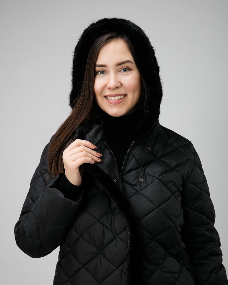 Куртка с мехом норки женская